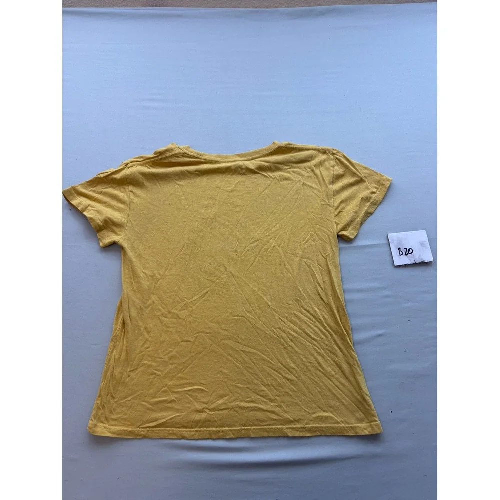 Rolling Stones 1975 US Tour Graphic T-Shirt Yellow Cotton Short Sleeve Large